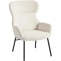 HOMCOM Ohrensessel Wohnzimmer Sessel Loungesessel Relaxsessel mit Stahlbeine