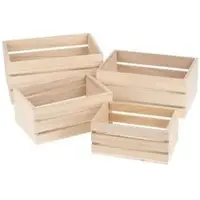 Ideen-mit-Herz Holzkiste 013461, Paulowniaholz, Set, braun, 4 Größen, 4 Stück