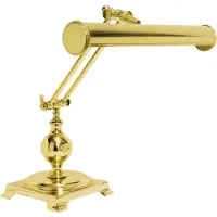 Licht-Erlebnisse Bankerlampe Messing E14 43 cm hoch in poliert Jugendstil Tischleuchte