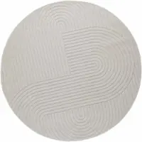 vidaXL Bereichsteppiche Rund PALMERAS Creme Ø 160 CM Polyester