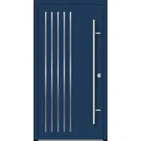 Haustuerenland.de Flügelüberdeckende Aluminium Haustür "NAOMI" 82 mm RC2 Saphirblau RAL 5003 beidseitig innen öffnend DIN rechts