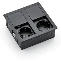 NABER VersaHit Dual Steckdosenelement GUNMETAL - Schuko 2-fach mit Schiebedeckel / Steckdosen