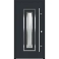 Haustuerenland.de Aluminium Haustür "FRAUKE" 82 mm RC2 Anthrazit RAL 7016 beidseitig innen öffnend DIN rechts