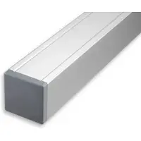 GartenLand Pfosten für Zaunserie Classico Aluminium 6,8 x 6,8 x 97 cm Silber inkl. Pfostenkappe