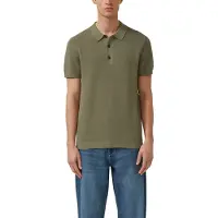 s.Oliver Herren Strick-Poloshirt grün Regular Fit