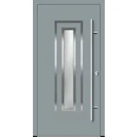 Haustuerenland.de Aluminium Haustür "FRAUKE" 82 mm RC2 Silbergrau RAL 7001 beidseitig innen öffnend DIN rechts