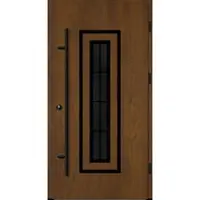 Haustuerenland.de Aluminium Haustür "FRAUKE" 82 mm RC2 BLACKLINE 8 Sprossenfelder Golden Oak holzähnlich beidseitig außen öffnend DIN rechts