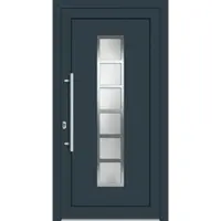 Haustuerenland.de Aluminium-Kunststoff Haustür nach Maß "MILENA" 71 mm Anthrazit RAL 7016 innen öffnend DIN links