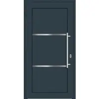 Haustuerenland.de Aluminium-Kunststoff Haustür ohne Glas "JUSTINE" 71 mm Anthrazit RAL 7016 beidseitig außen öffnend DIN links