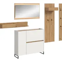 Ebuy24 Drive Garderobenmöbel Set D2 inkl. Beleuchtung weiß.
