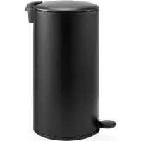 Hjh OFFICE Mülleimer 30 Liter CLEAN STEP 2 Abfalleimer Mülltrenner rund für Küche, Büro mit Step-On 60.5 x 33.5 x 29.0 cm
