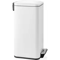 Hjh OFFICE Mülleimer 30 Liter Clean Square Abfalleimer Mülltrenner quadratisch für Küche, Büro mit Step-On 65.0 x 37.0 x 29.0 cm