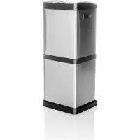 Hjh OFFICE Mülleimer 32 Liter CLEAN VII Abfalleimer Mülltrenner rechteckig für Küche, Büro mit Step-On 78.0 x 32.0 x 32.0 cm