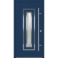 Haustuerenland.de Aluminium Haustür "FRAUKE" 82 mm RC2 Saphirblau RAL 5003 beidseitig innen öffnend DIN rechts