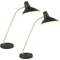 TRIO 2x Tischleuchte, schwarz, gold, verstellbar, H 54 cm