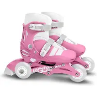 Stamp 2-in-1 Inlineskates – – SKIDS CONTROL – 3 Rollen – Größe 27–30 – Pink