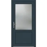 Haustuerenland.de Kunststoff-Aluminium Nebeneingangstür nach Maß "CELINE-Q" 71 mm Anthrazit RAL 7016 beidseitig innen öffnend DIN links