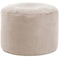 Mokebo® Pouf Hocker o Bodenkissen Der Ruhepouf Sitzhocker rund und Fußhocker fürs Wohnzimmer Leichter Sitzpouf aus Stoff in Beige