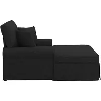 vidaXL Chaise Lounge mit Rock mit Kissen 3 pcs Schwarz Stoff