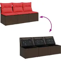 vidaXL | Garten-Sofa | mit Kissen Braun 165 x 62 x 69 cm Poly Rattan