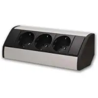 ORNO Aufbau-Steckdose 3-fach Schwarz Silber 230V 3680W 06m Kabe