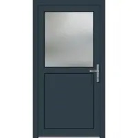 Haustuerenland.de Aluminium-Kunststoff Nebeneingangstür nach Maß "PAULA-Q" 71 mm Anthrazit RAL 7016 beidseitig innen öffnend DIN rechts