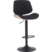 CLP Barhocker Clawson Stoffbezug Bugholz höhenverstellbar und drehbar | natur/schwarz Farbe natur/schwarz Gestell Farbe schwarz