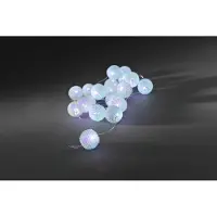 Konstsmide - LED Dekolichterkette, Schneebälle, 20 kalt weiße Dioden, batteriebetrieben, Innen, transparentes Kabel, 3 x AA 1.5V (exkl.); 3166-203