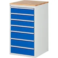 RAU Schubladenschrank Buche-Top und 7 x Schubl.-L 4x120 3x150mm