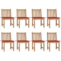 vidaXL Gartenstühle 8 Stk. mit Kissen Massivholz Teak