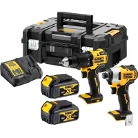 DeWalt ELEKTROWERKZEUG Combo DCK2062M2T DCD709+DCF809 18V 2x4.0Ah