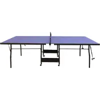 Vente-unique Klappbarer Tischtennistisch auf Rädern für den Innenbereich mit Zubehör - L 274 x B 152,5 x H 76 cm - GARRY