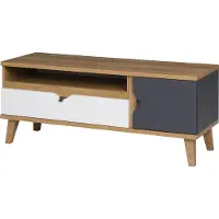 Lomadox TV-Board MARIBOR-132 Eiche mit graphit und weiß