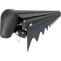 Spettmann SUN LED Halbkassettenmarkise 350x250 cm Funkmotor Anthrazit Grau