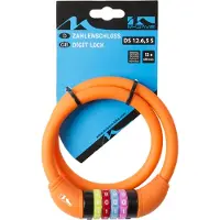 M-Wave Kinder Zahlenschloss / Kabelschloss 10x650mm orange