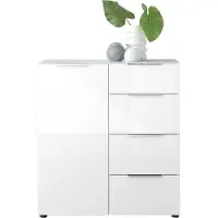 Bega SANTORIN Kommode, Weiß, 4 Schubladen mit Softclose-Funktion, Melaminbeschichtung