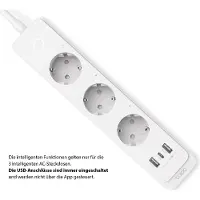 TP-LINK Tapo P300, 3 AC-Ausgänge, Type F (CEE 7/4), 1,5 m, Verkabelt & Kabellos, Weiß, Weiß