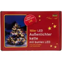 Idena LED-Lichterkette 160er bunt für Außen u.Innen Gesamtlänge 23,9 m