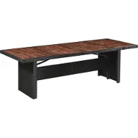 ZMH Gartentisch 240x90x74 cm Poly Rattan und Massivholz Akazie