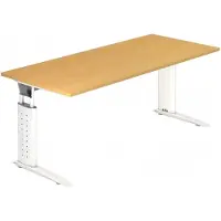 Hjh OFFICE PRO UNDA 19 W - 180 x 80 höhenverstellbar Buche/Weiß
