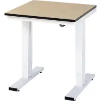 RAU Werktisch Adlatus, elektrisch höhenverstellbar, 22 mm MDF-Platte, bis 300 kg, B 750 x T 800 x H 720-1120 mm, braun/lichtgrau