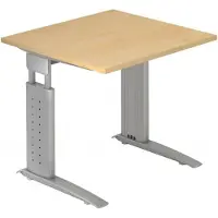 Hjh OFFICE PRO UNDA 8 S - 80 x 80 Ahorn/Silber höhenverstellbar