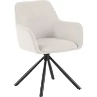 CLP Esszimmerstuhl Tipton Cordbezug 180 Grad Schwenkmechanismus bis 150 kg belastbar creme