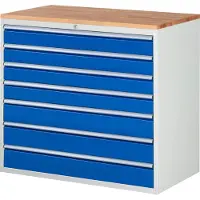 RAU Schubladenschrank Buche-Top und 7 x Schubl.-XXL 4x120 3x150mm