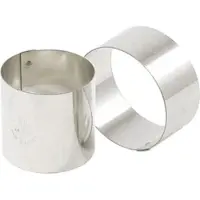 Matfer Set aus 4 runden Nonnette-Formen aus Edelstahl, Durchmesser 6 cm, Höhe 6 cm (375363)