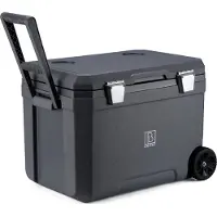 Brisby Kühlbox - Frigobox - 45L - 3 Tage Isolation - 4 dicke Kühlakkus - Temperatursichere Verschluss - Grau