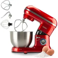 Bourgini Classic Kitchen Chef Küchenmaschine - 4.5L Rührschüssel - Küchenmaschine - Küchenroboter - 1300W- Rot