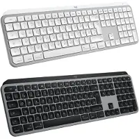 Logitech MX Keys S for Mac, Kabellos, RF Wireless + Bluetooth, Scherenschalter, QWERTZ, LED, Aluminium, Weiß