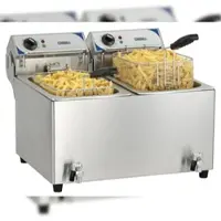 Casselin Fritteuse 2 x 10L mit Ablasshahn CFEV102B