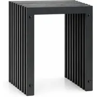 DanDiBo Ambiente DanDiBo Lamellenhocker Hocker Metall Schwarz Eckig BASE Massiv 45 cm Modern Beistelltisch Lamellen